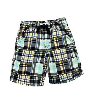 Gymboree Plaid Pull-On Shorts in Aqua, Navy, Yellow, and Gray
